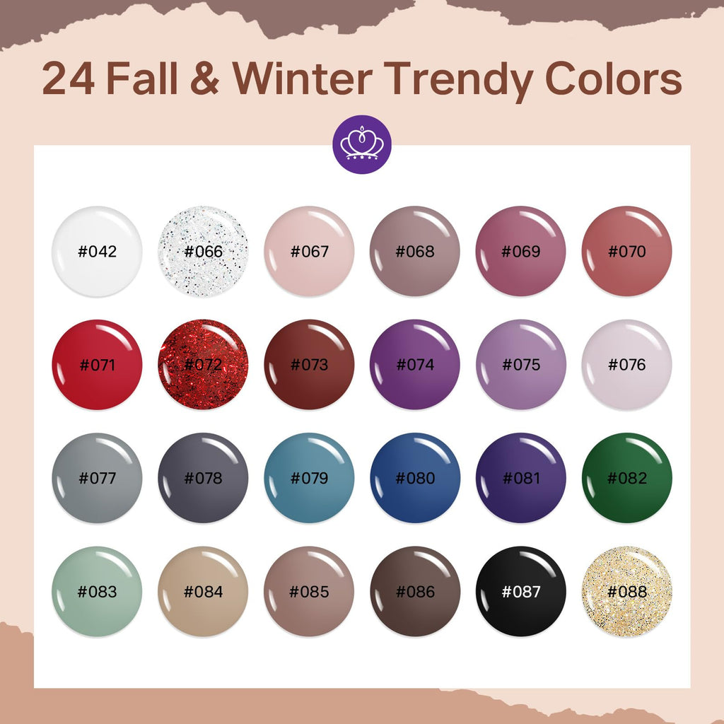 MIZHSE Quick Dry Nail Polish Set – 24 Colors, Fast Air-Dry, Fall/Winter Shades