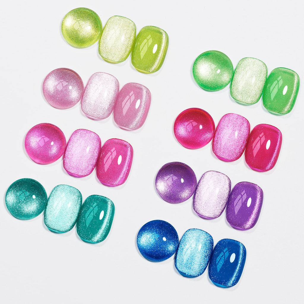 MIZHSE Cat Eye Gel Nail Polish Kit – Neon Magnetic Colors & Magnet Stick