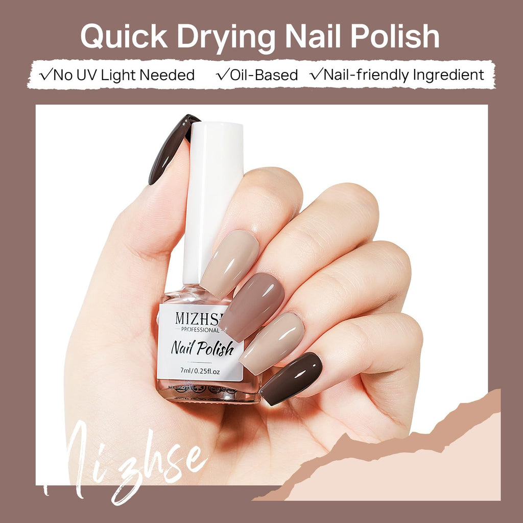 MIZHSE Quick Dry Nail Polish Set – 24 Colors, Fast Air-Dry, Fall/Winter Shades