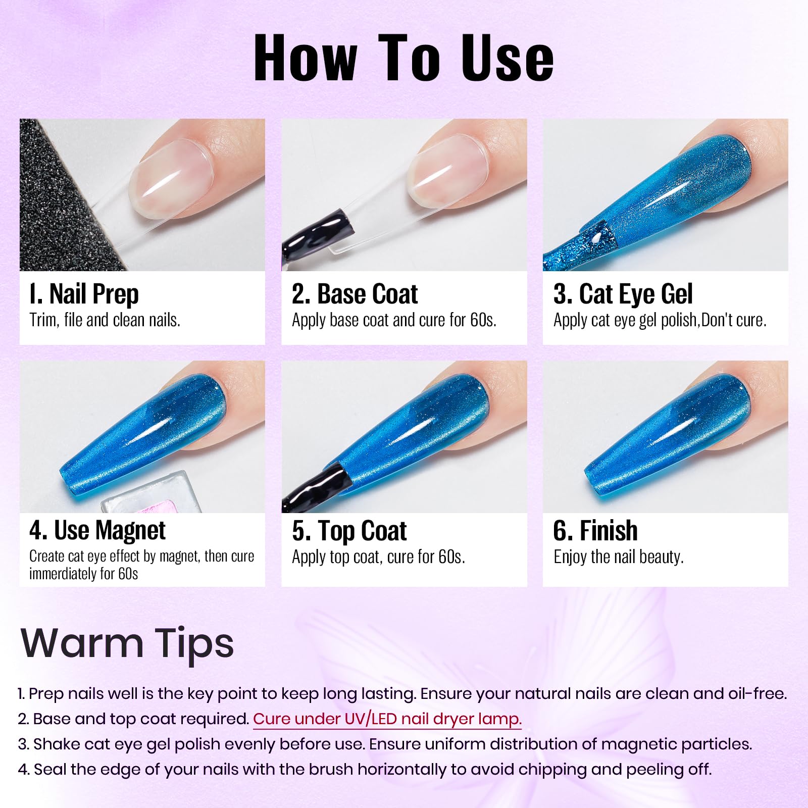 MIZHSE Cat Eye Gel Nail Polish Kit – Neon Magnetic Colors & Magnet Stick