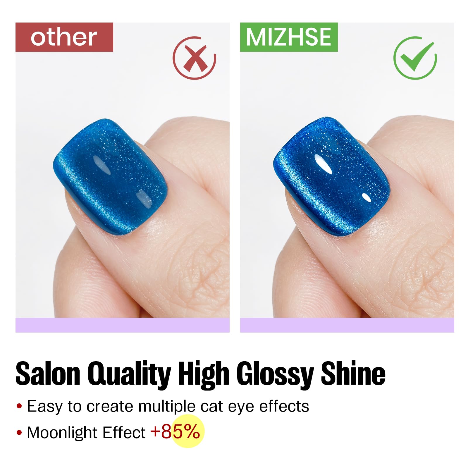 MIZHSE Cat Eye Gel Nail Polish Kit – Neon Magnetic Colors & Magnet Stick