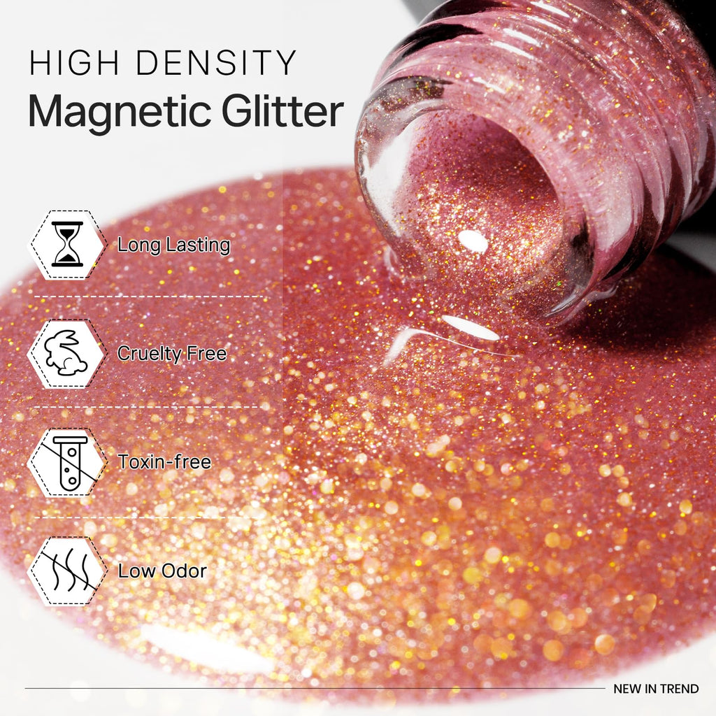 MIZHSE Cat Eye Gel Nail Polish Kit – Magnetic Neon Colors, Magnet Included, Soak-Off