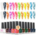 MIZHSE Marble Ink for Nails - 12-Color Blooming Marble Gel Nail Polish Set for At-Home Manicure