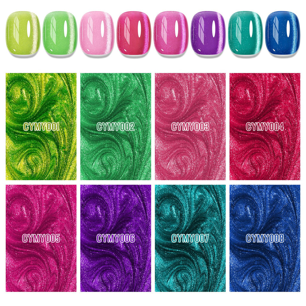 MIZHSE Cat Eye Gel Nail Polish Kit – Neon Magnetic Colors & Magnet Stick