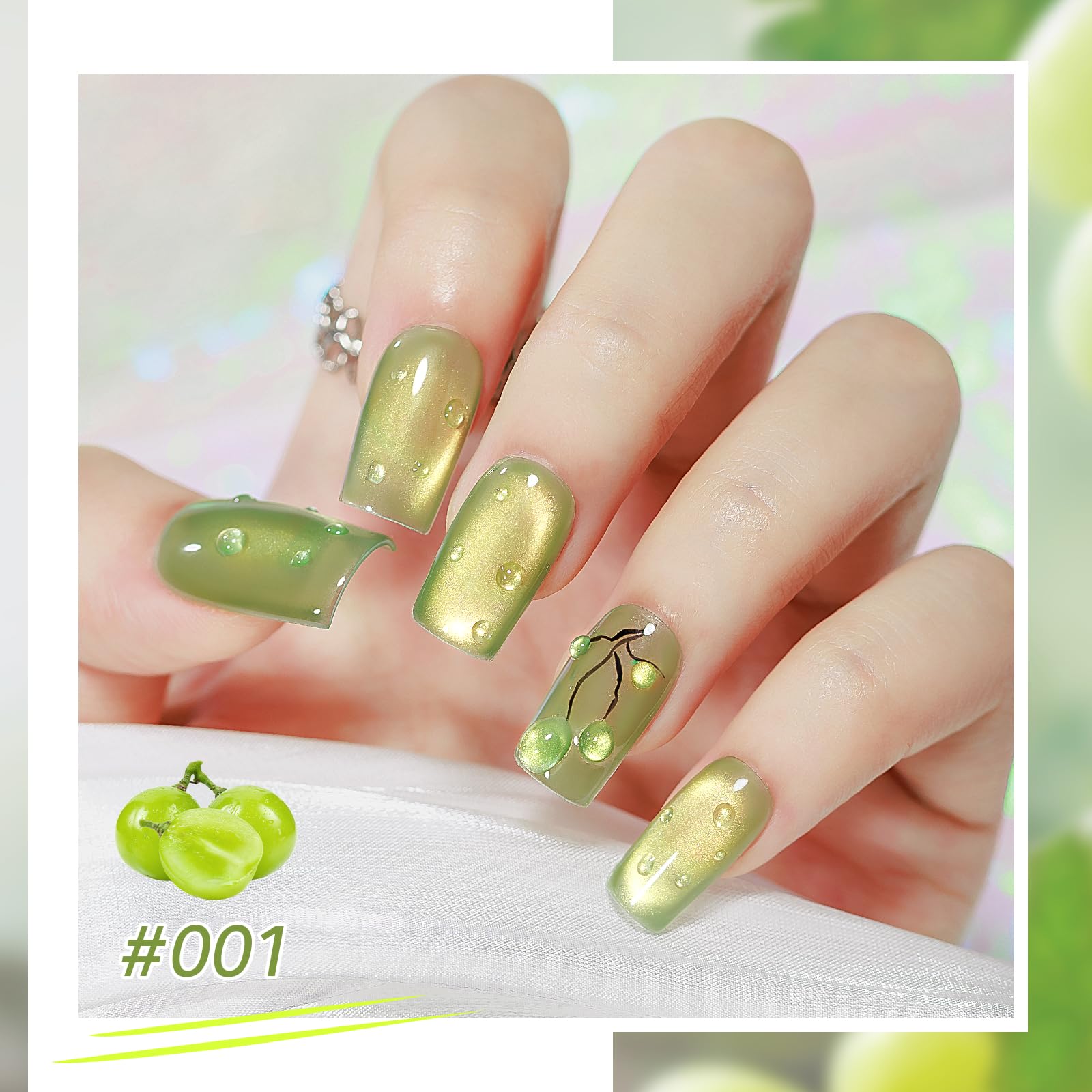 MIZHSE Cat Eye Gel Nail Polish Kit – Neon Fruit Colors with Magnet for DIY Nail Art