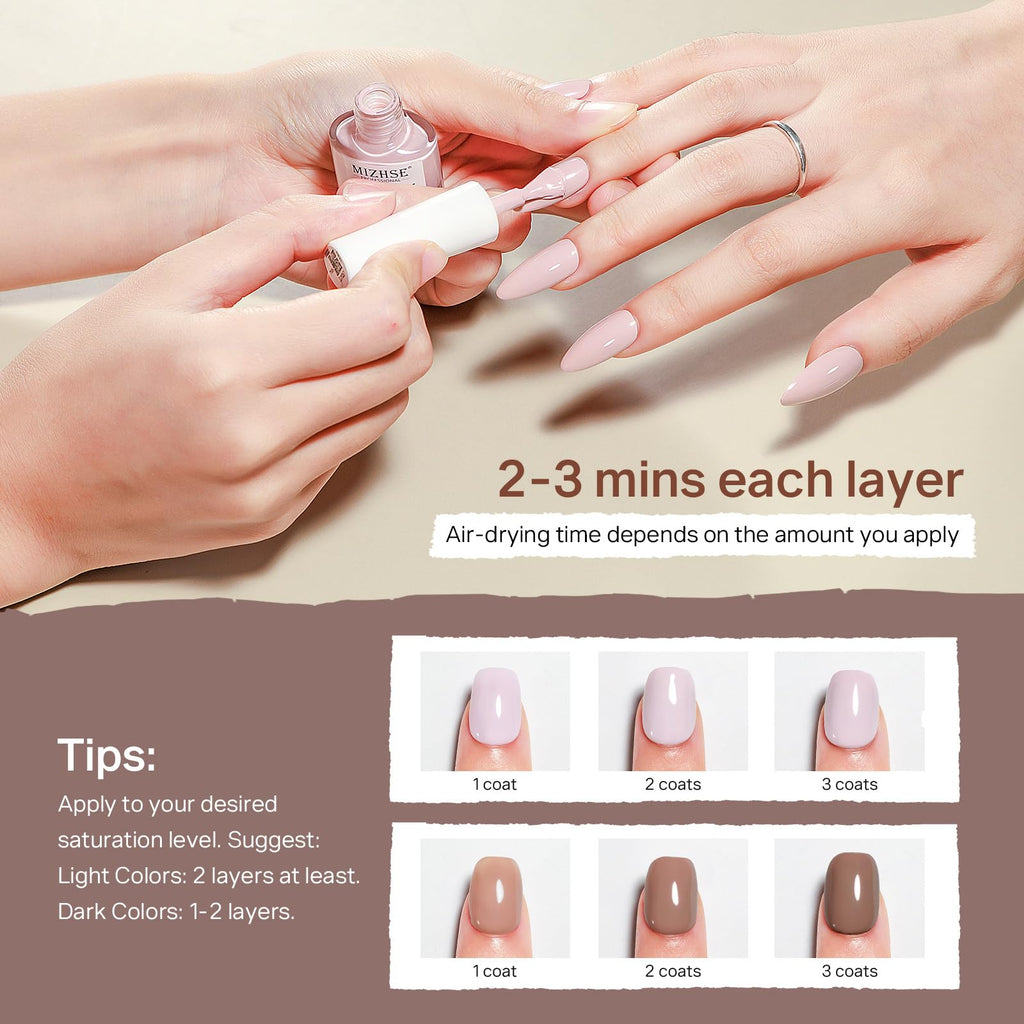 MIZHSE Quick Dry Nail Polish Set – 24 Colors, Fast Air-Dry, Fall/Winter Shades