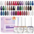 MIZHSE Quick Dry Nail Polish Set – 24 Colors, Fast Air-Dry, Fall/Winter Shades