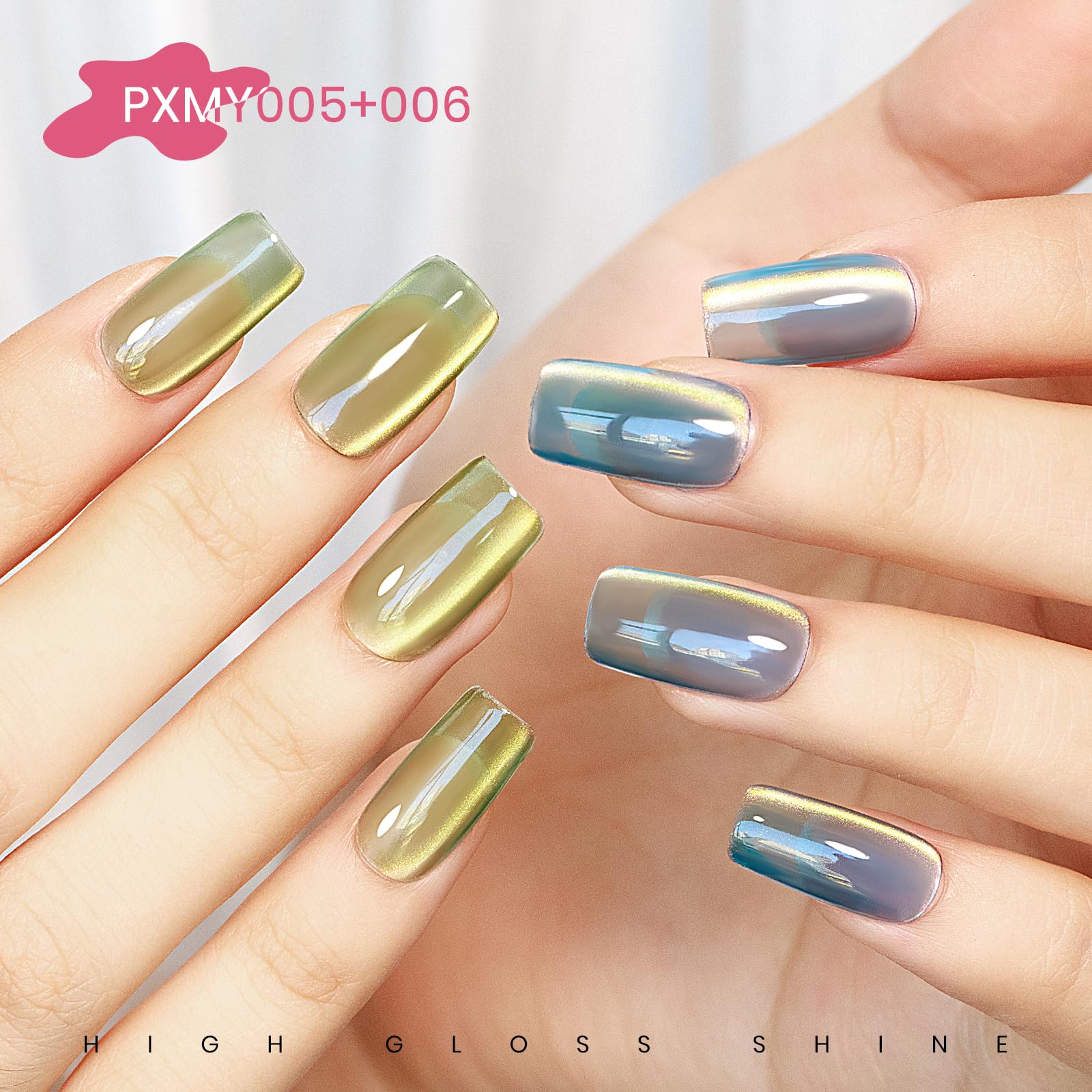 MIZHSE Cat Eye Gel Nail Polish Kit – 8 Dawn Colors with Magnetic Stick