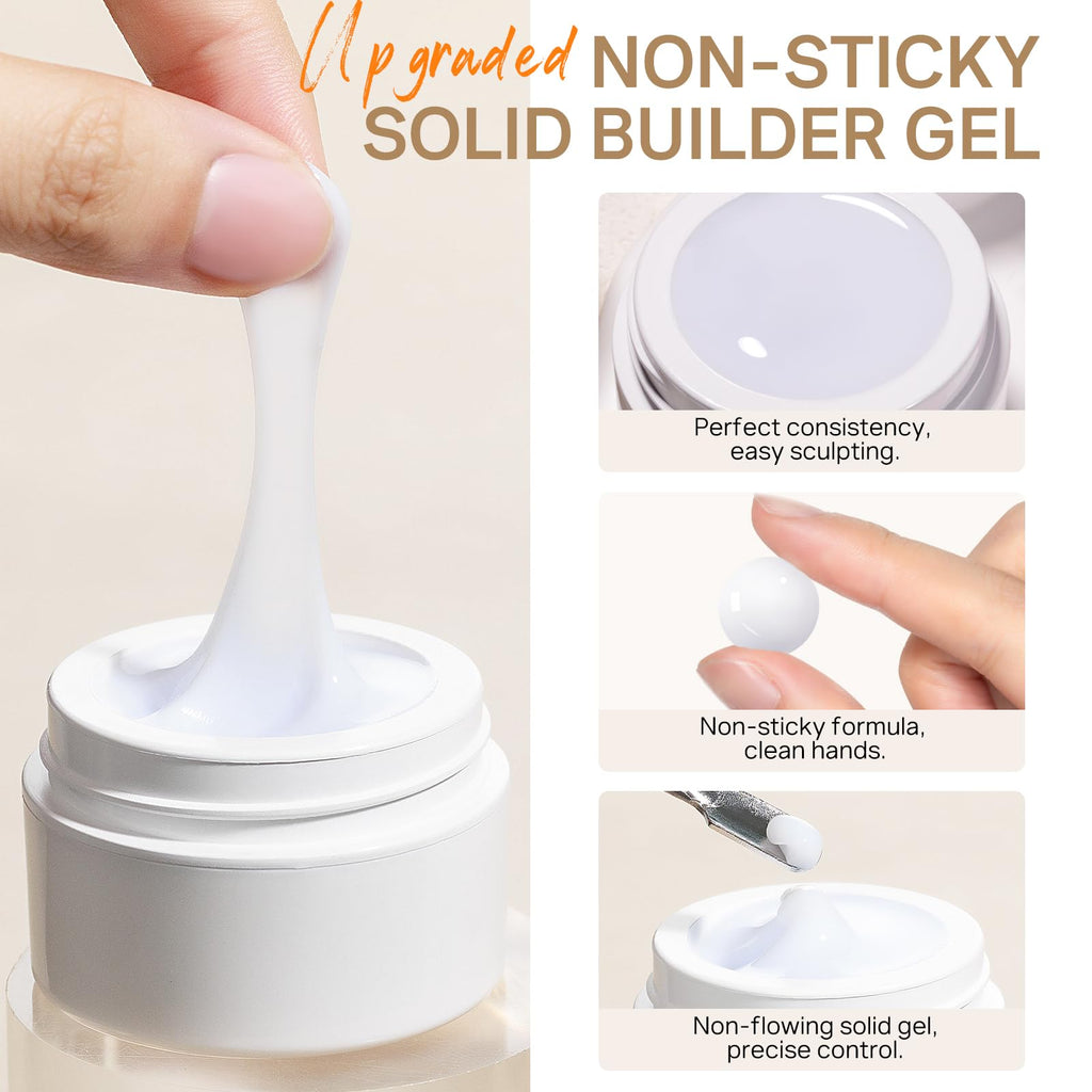 MIZHSE Solid Builder Gel – 3-Color Nail Sculpting Gel Set (45 g)