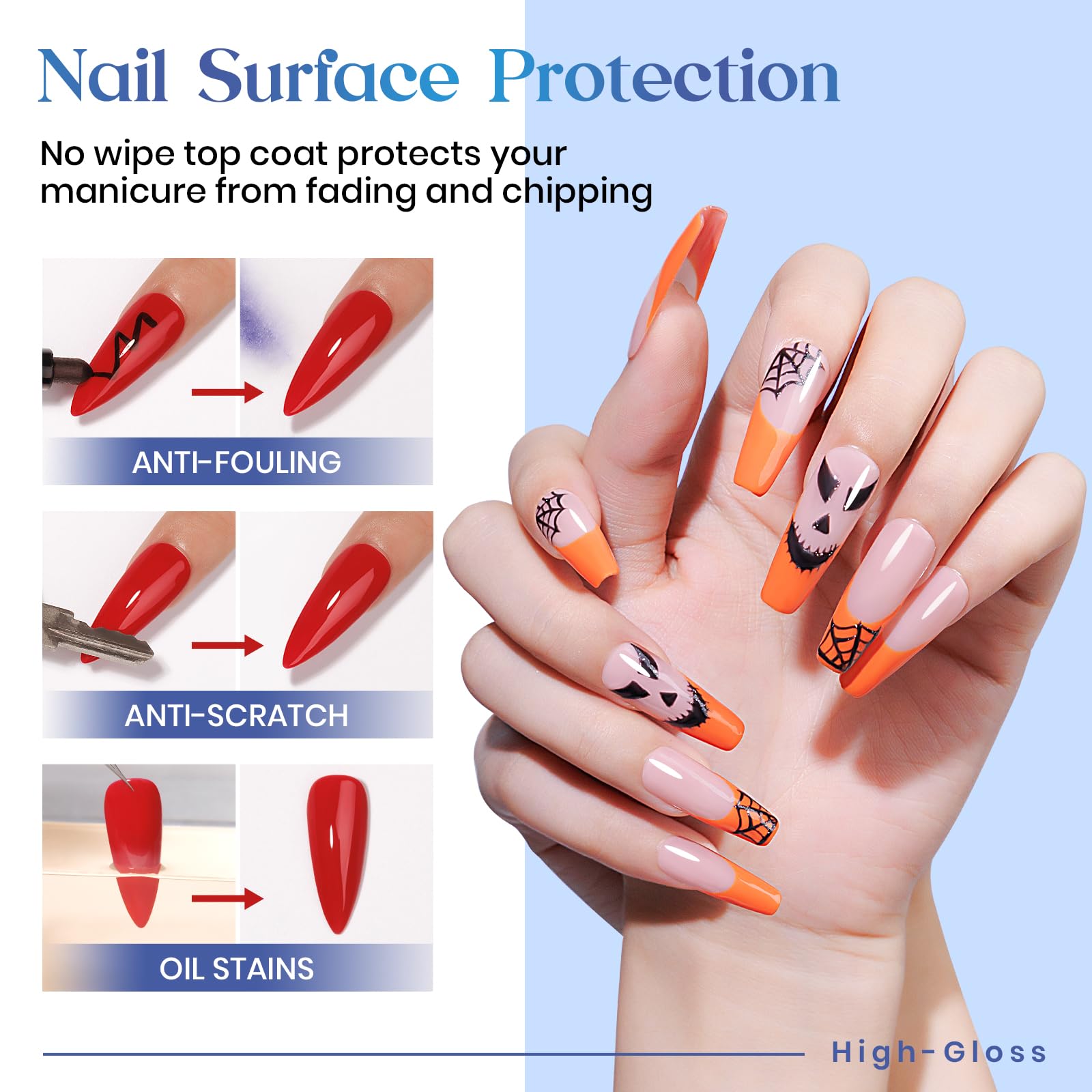 MIZHSE 100ml No-Wipe Gel Top Coat – High-Gloss, Long-Lasting Nail Finish Gift Kit