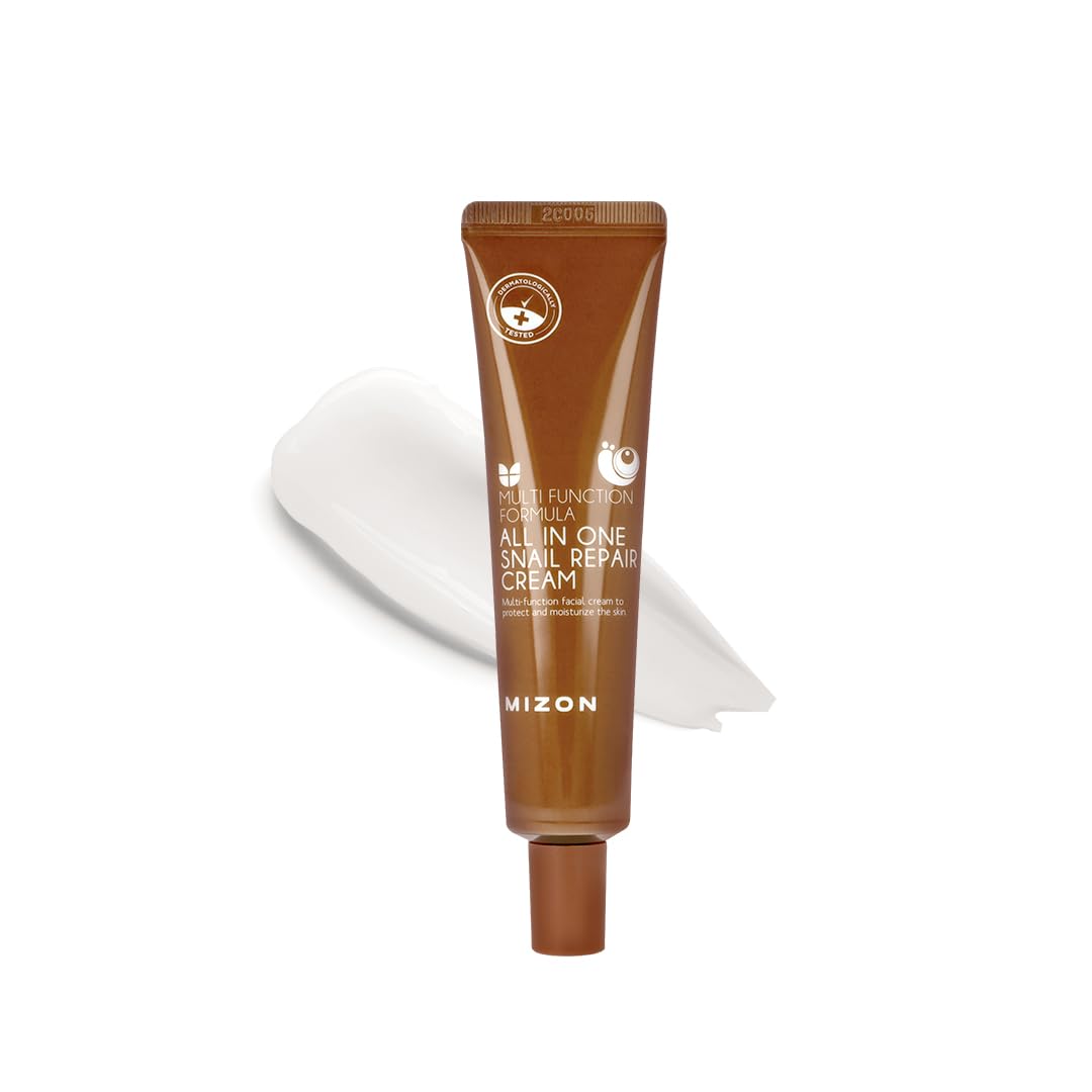MIZON All-in-One Snail Repair Cream | Hydrating Korean Moisturizer with Snail Mucin & 12 Extracts (Travel Size 1.18 oz)