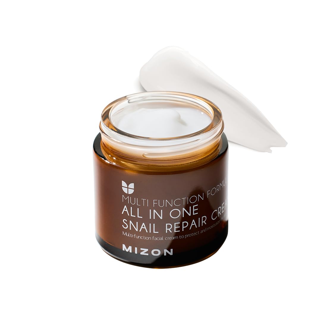 MIZON All-in-One Snail Repair Cream – Korean Moisturizer with 40k PPM Snail Mucin (2.54 oz)