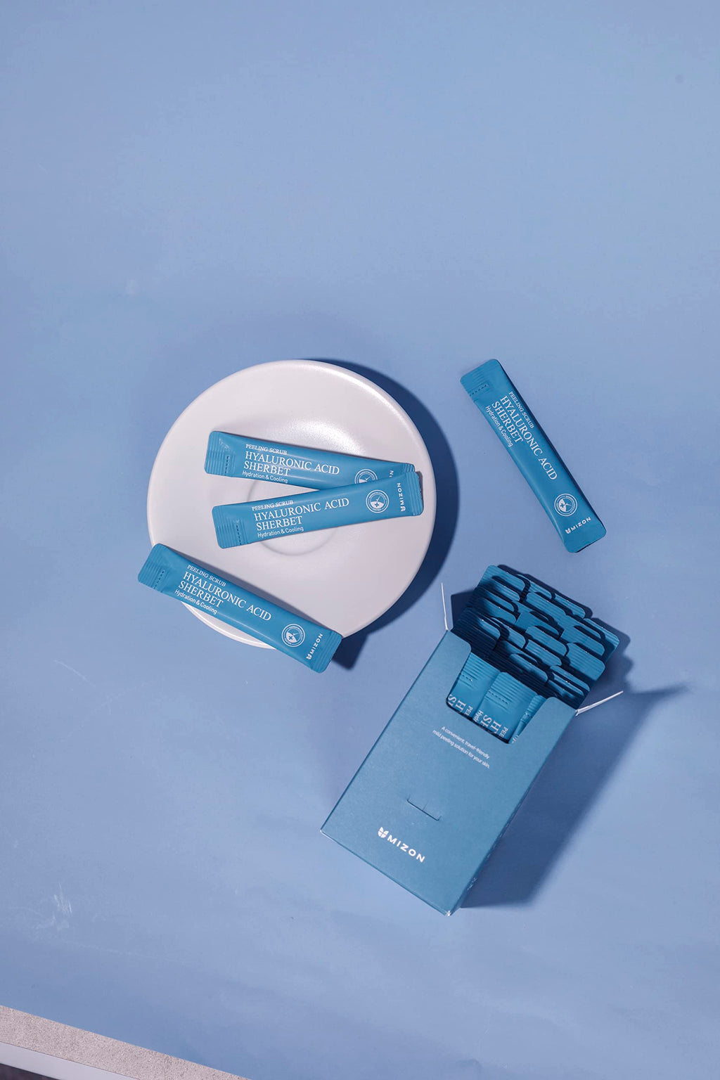 MIZON Peeling Scrub with Hyaluronic Acid, Baking Powder & Menthol – Gentle Exfoliation & Hydration (Korean Facial Scrub, 40 pouches)