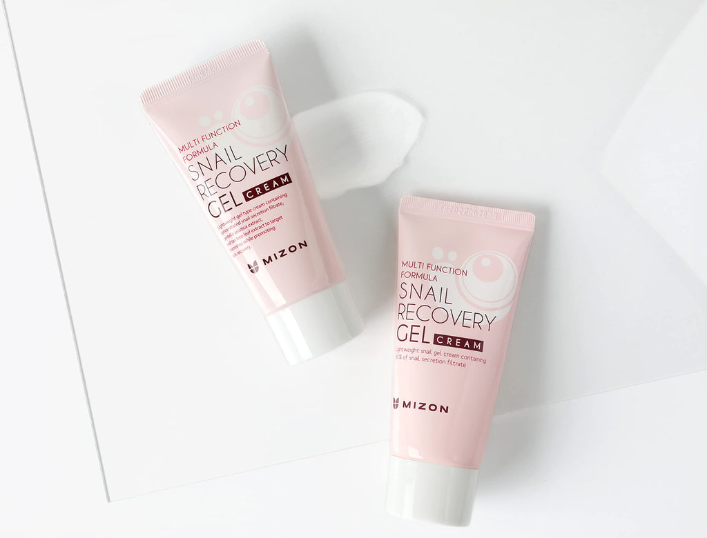MIZON Snail Recovery Gel Cream Set – 2x45ml, Fragrance-Free Snail Mucin, Korean Skincare