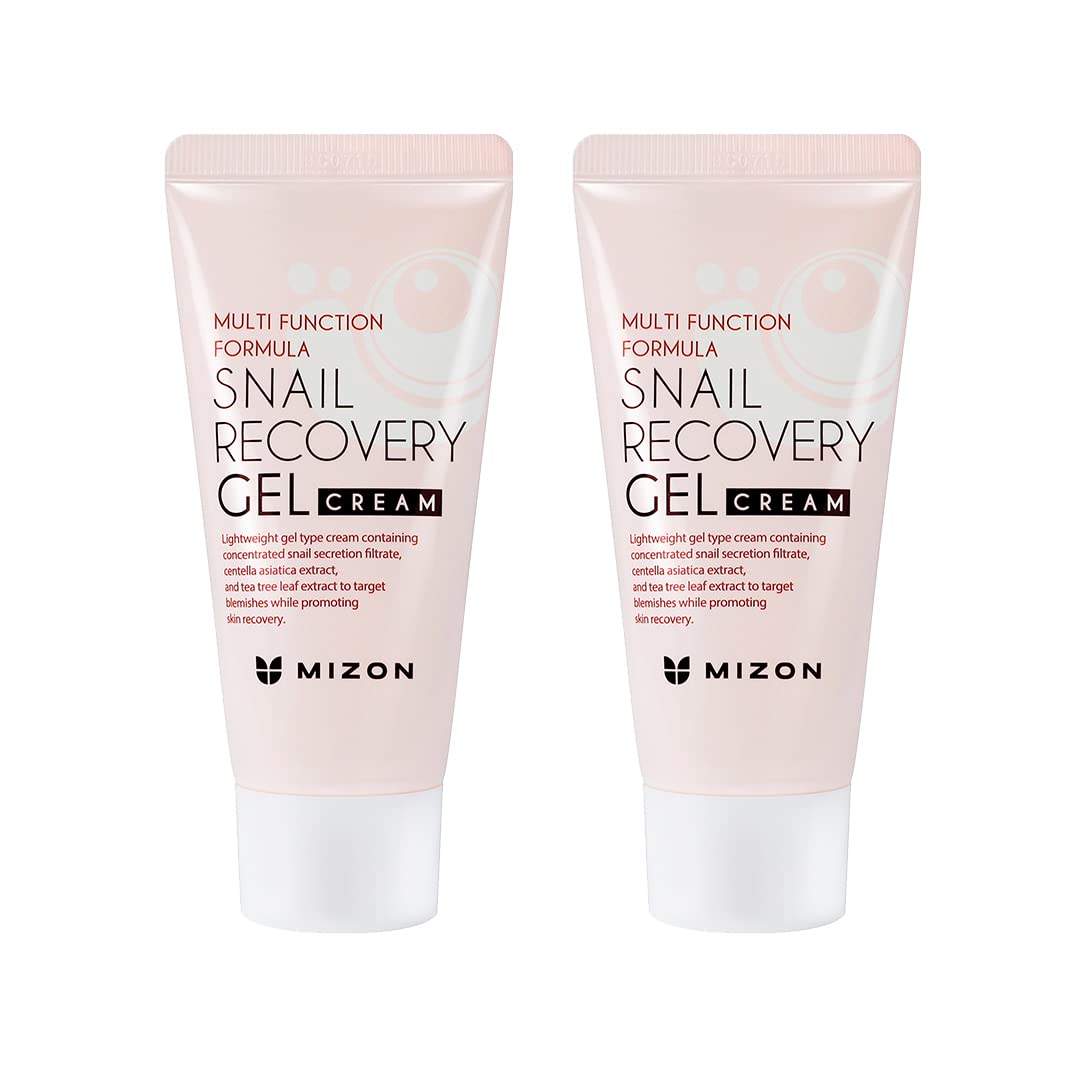 MIZON Snail Recovery Gel Cream Set – 2x45ml, Fragrance-Free Snail Mucin, Korean Skincare