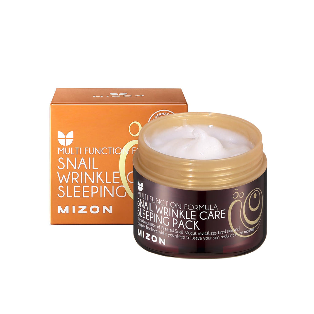 MIZON Snail Wrinkle Care Sleeping Pack – Overnight Snail Mucin, Adenosine & Shea Butter (2.7 oz)