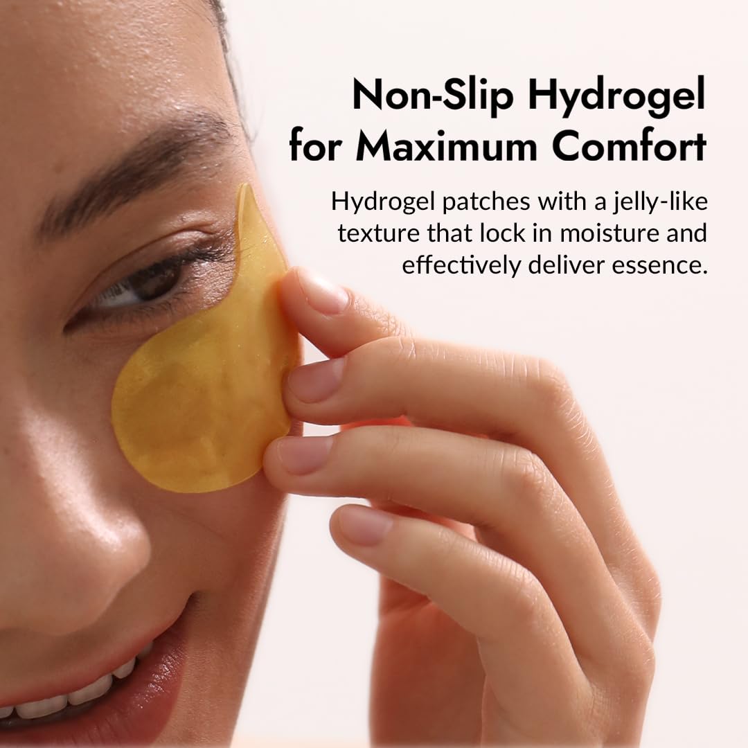 MIZON 24K Gold & Snail Mucin Hydrogel Under Eye Patches – Puffy Eyes, Dark Circles, Hydration (Pack of 2, 120 Pairs)