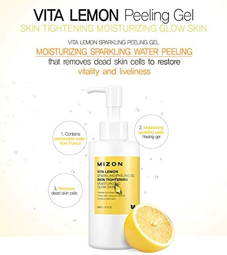 MIZON Vita Lemon Peeling Gel – Exfoliating with Lemon Peel Oil & Sparkling Water (150g)