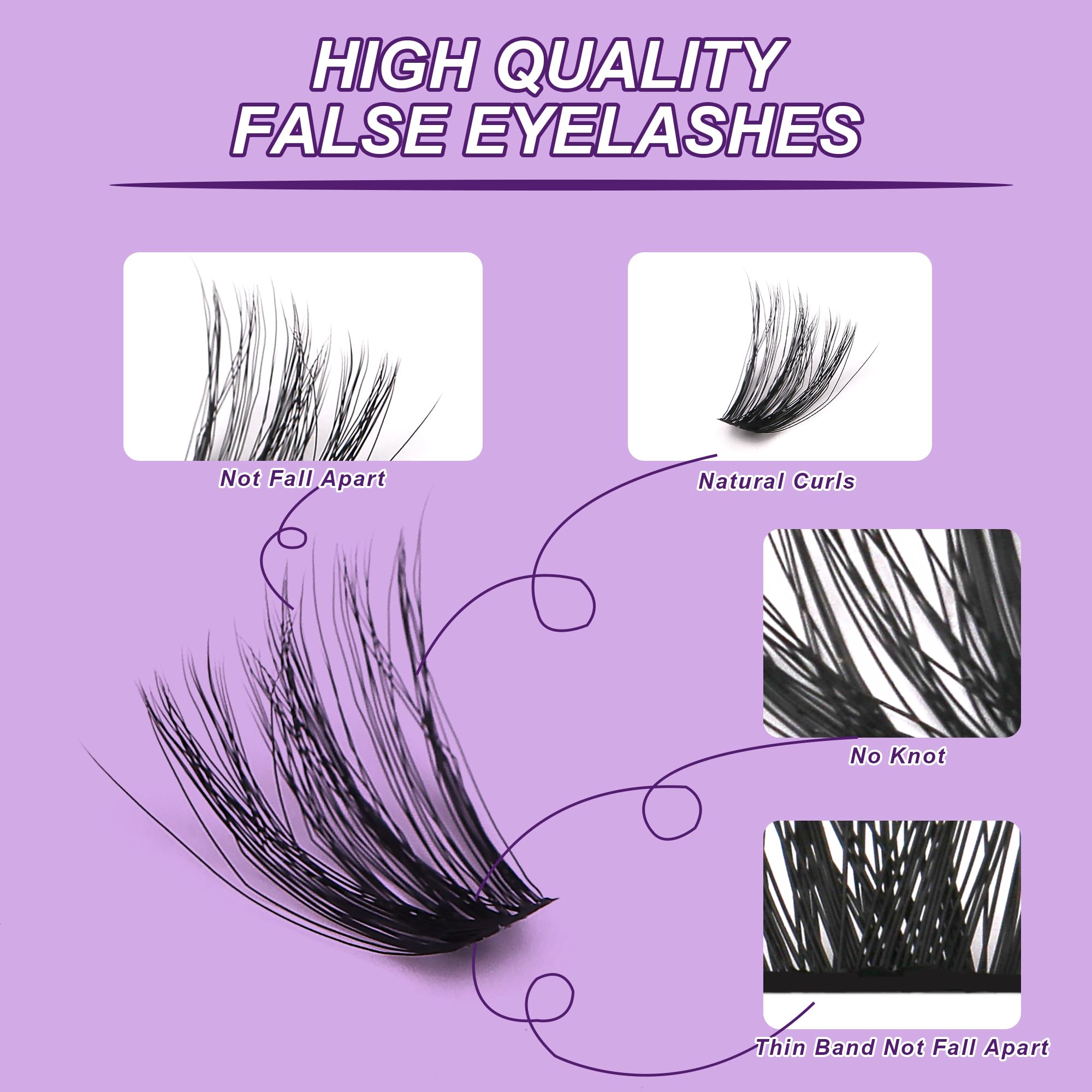 MJJOMAY JoMay Lash Clusters Kit 560Pcs – Wispy Volume Lashes with Bond & Seal, Tweezers & Glue, Beginner Friendly D Curl 10–18mm