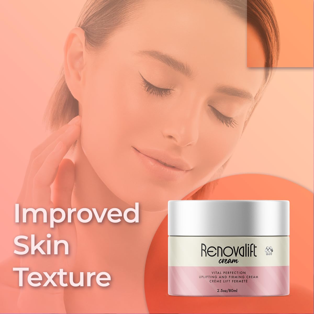 MJO Renovalift Face Cream – 2 Pack All-Natural Facial & Neck Moisturizer (5 oz)