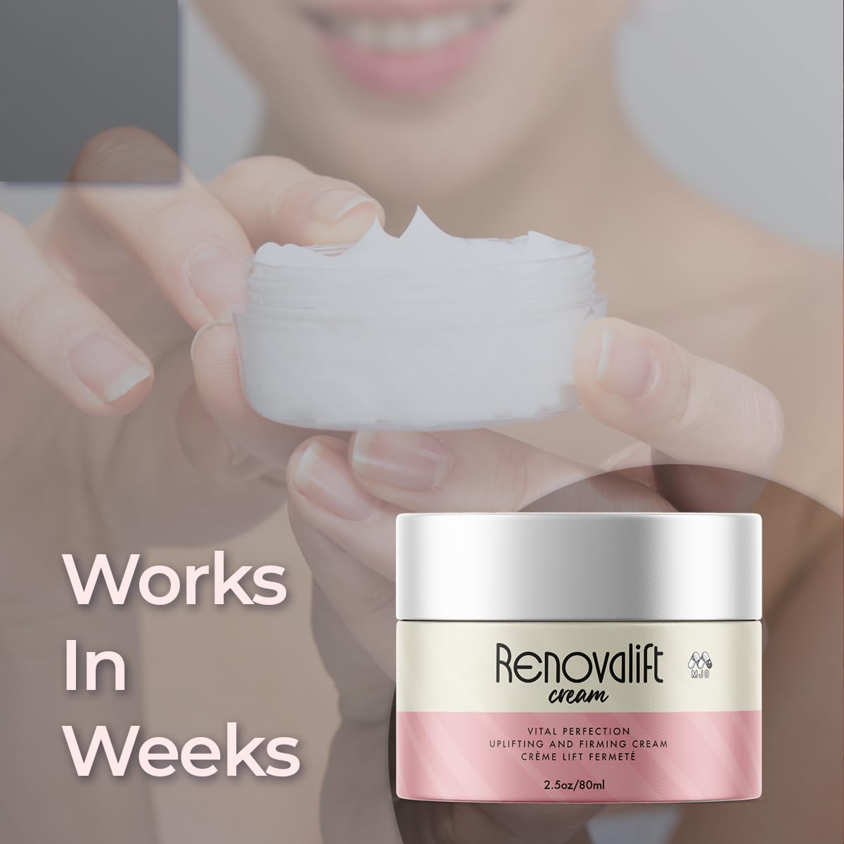 MJO Renovalift Face Cream – 2 Pack All-Natural Facial & Neck Moisturizer (5 oz)