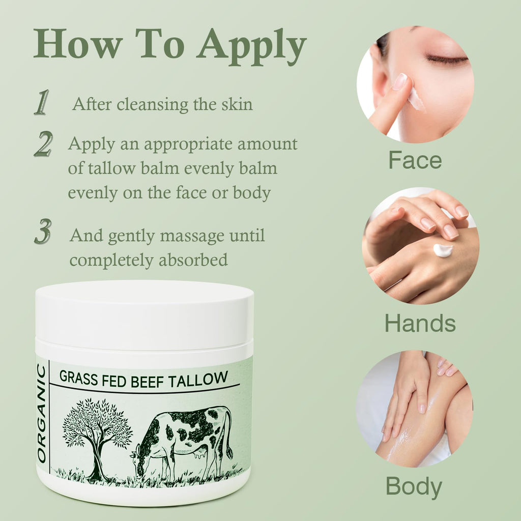 MKzea Beef Tallow Whipped Moisturizer – Unscented, Grass-Fed, 2-Pack