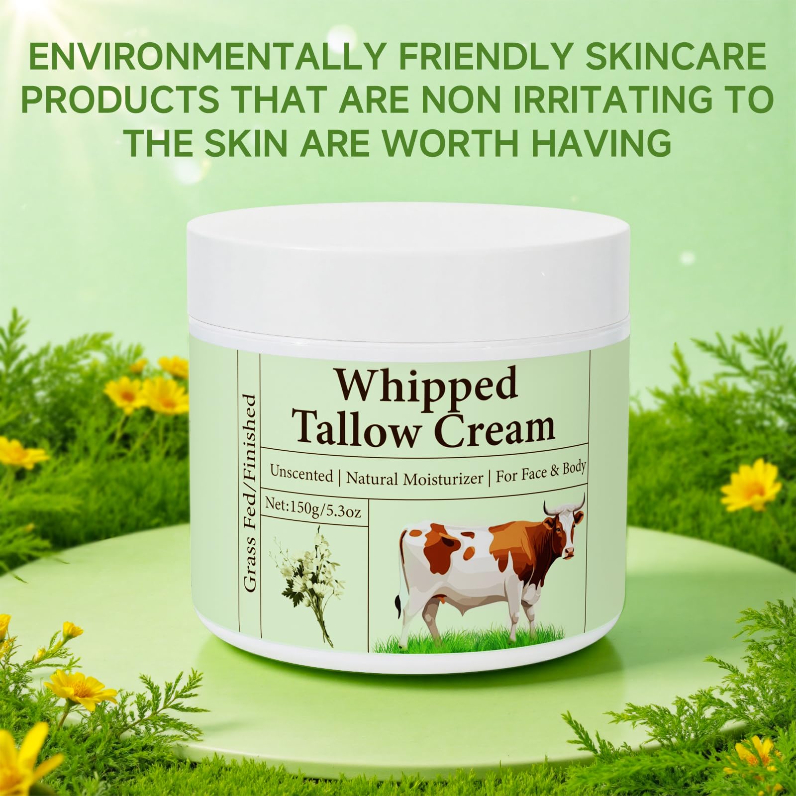 mkzea Beef Tallow for Skin – Grass-Fed Whipped Tallow Balm (2 Pack)