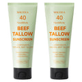 MKZEA Tallow Sunscreen – Reef Safe Travel Sunblock for Face & Body, Grass-Fed Natural, 2-Pack