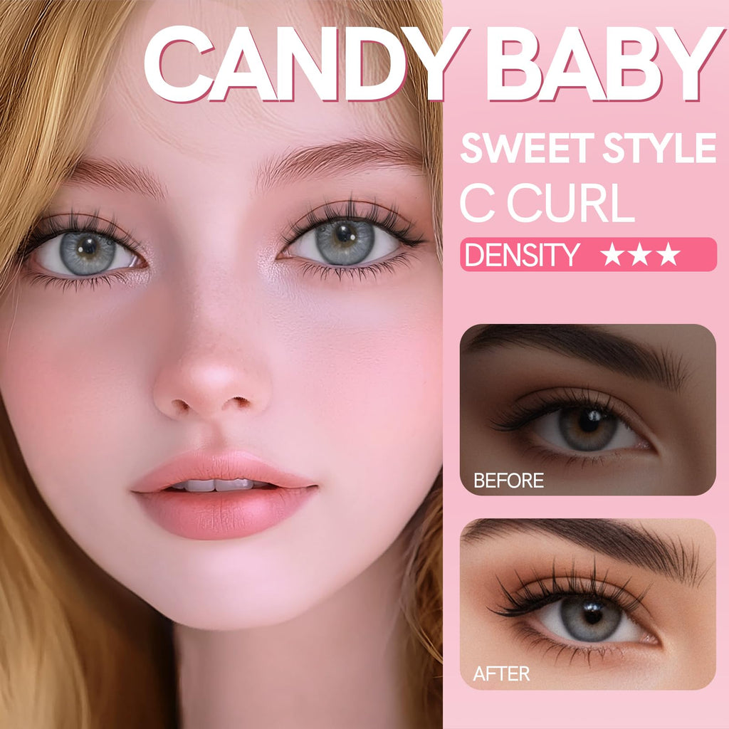 MLEN DIARY Natural C Curl Lash Clusters 10-13mm | 105pcs Wispy Candy Baby Kit