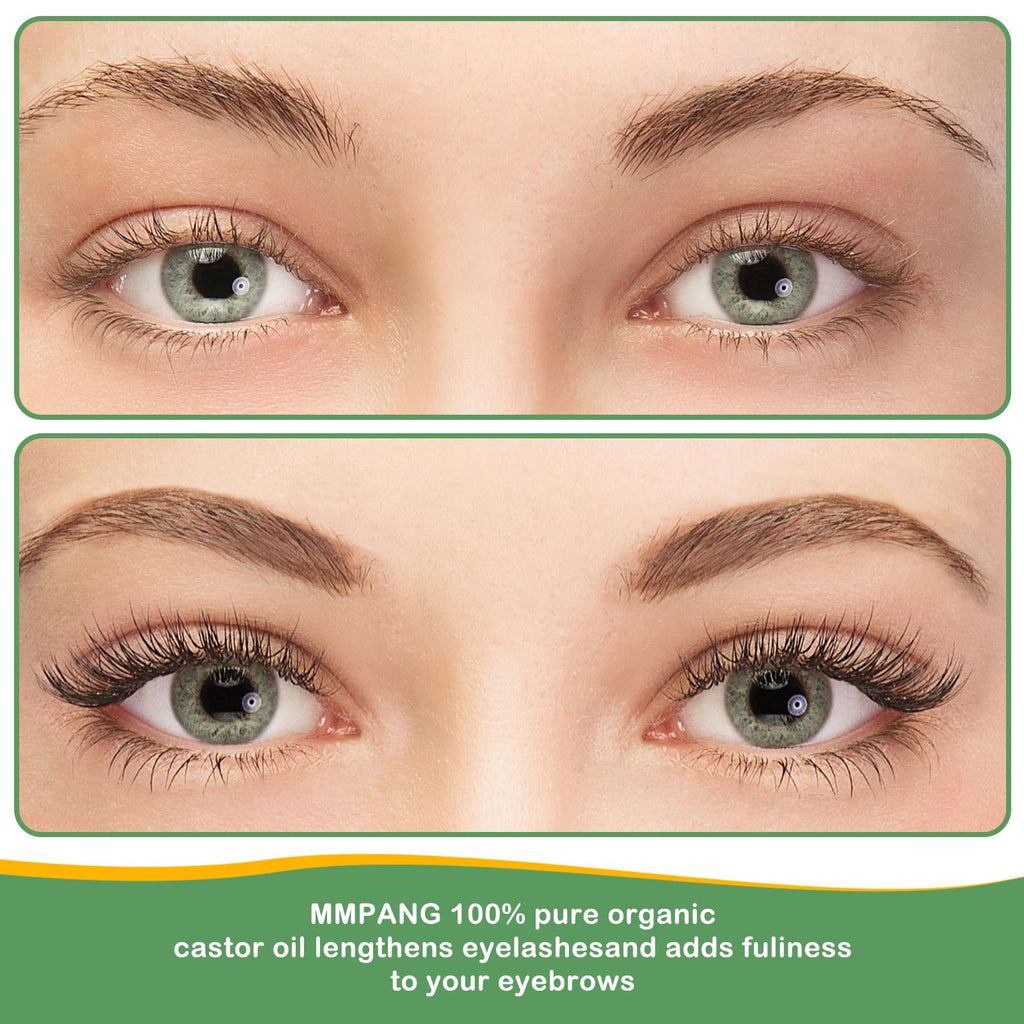 MMPANG Organic Castor Oil for Lashes & Brows – 8oz, USDA Certified Organic, Cold-Pressed, Hexane Free