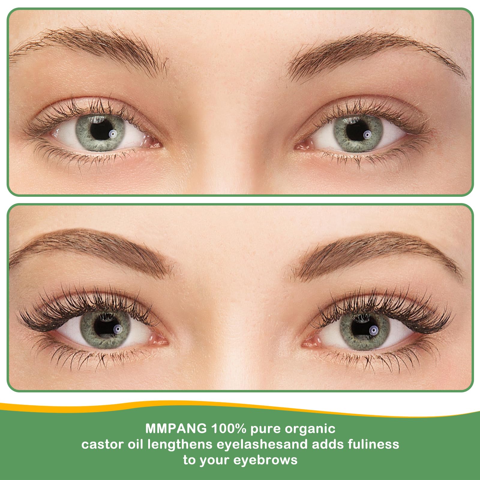 MMPANG Organic Castor Oil for Lashes & Brows – 8oz, USDA Certified Organic, Cold-Pressed, Hexane Free