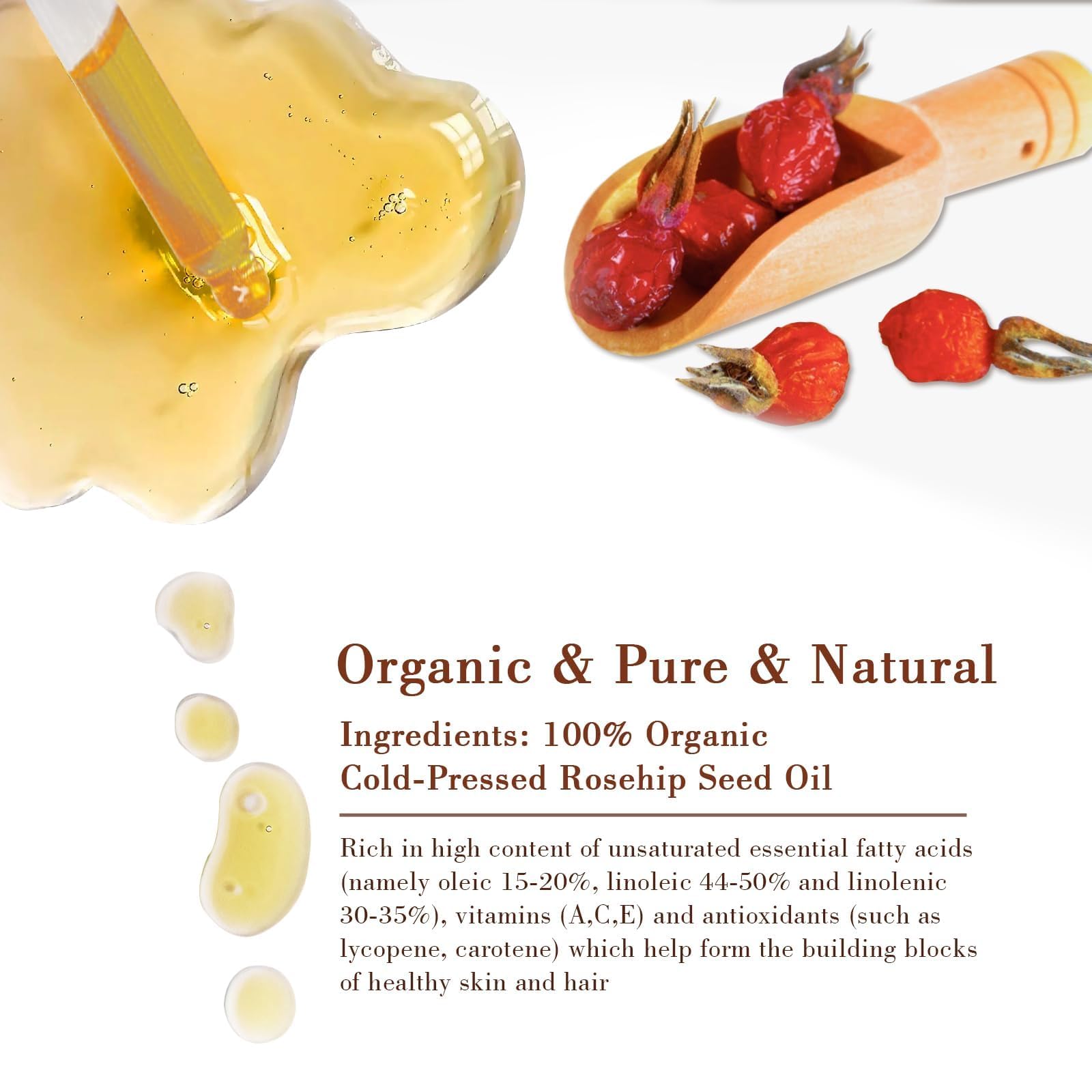 MMPANG 100% Pure Rosehip Oil – Organic, Cold-Pressed, Hexane-Free