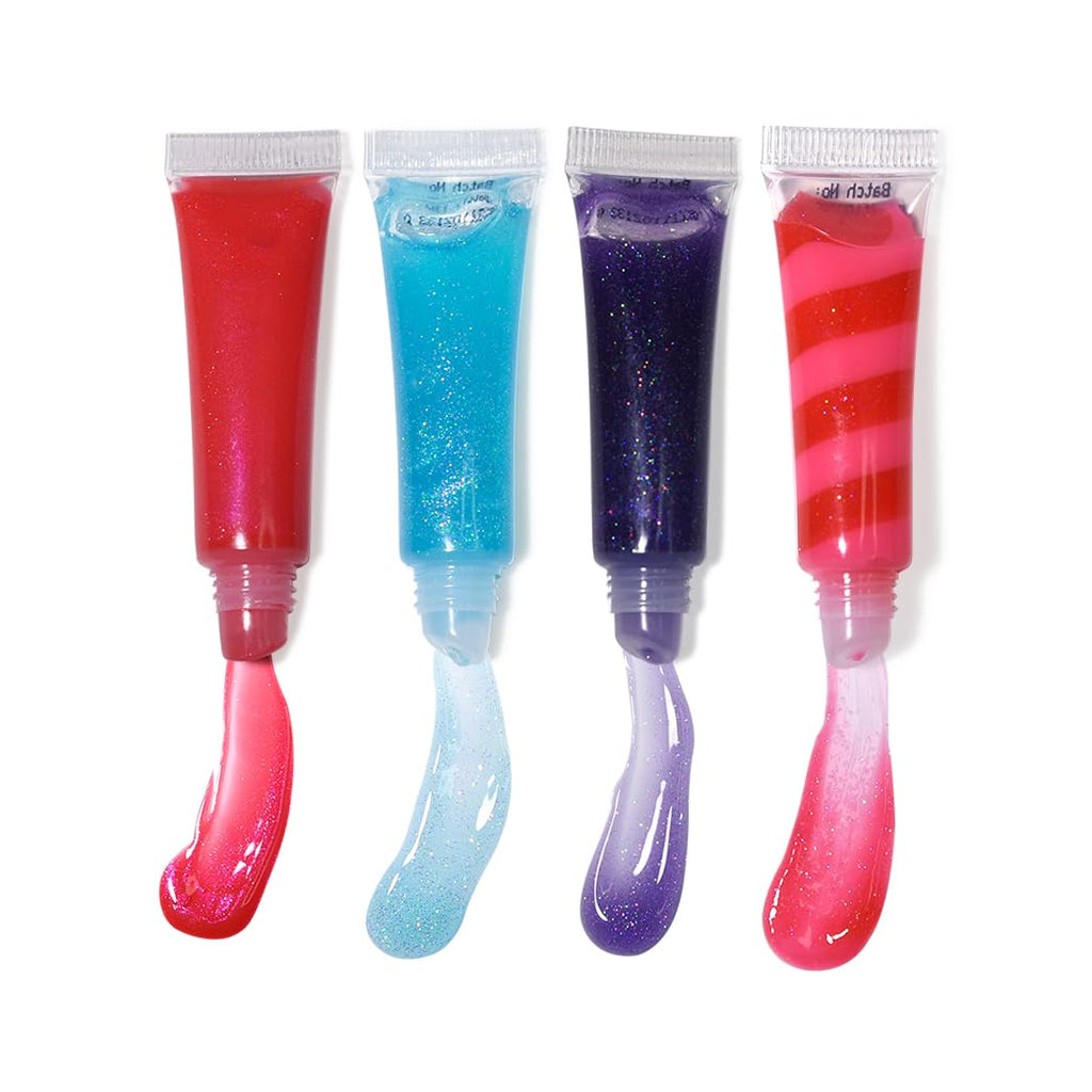 M&U Glitter Lip Gloss Set with Carrying Case – 12 Flavors for Kids & Teens