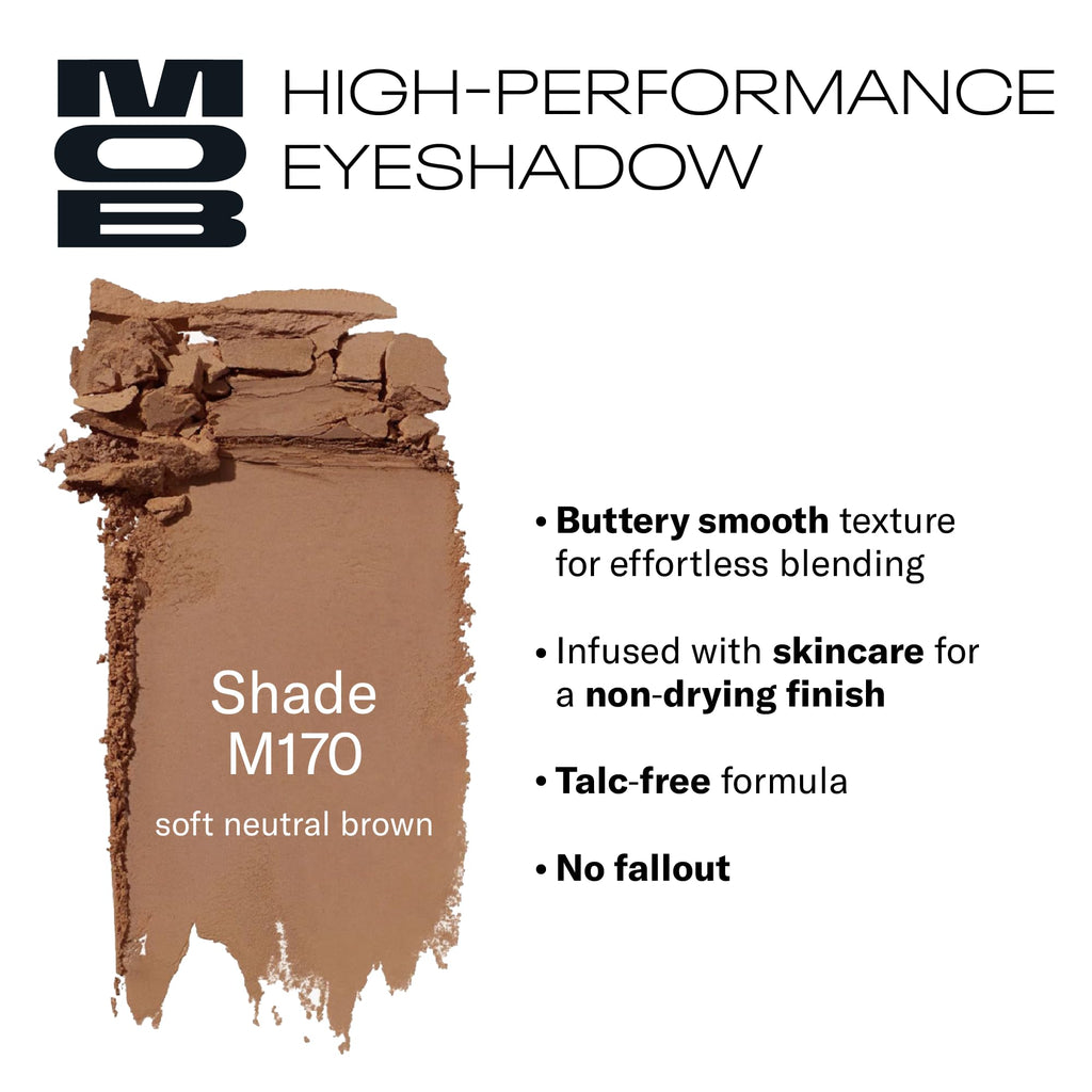 MOB Beauty Eyeshadow M170 Matte – Soft Neutral Brown, Talc-Free, Vegan, Cruelty-Free, Long-Wear, Refillable Compact
