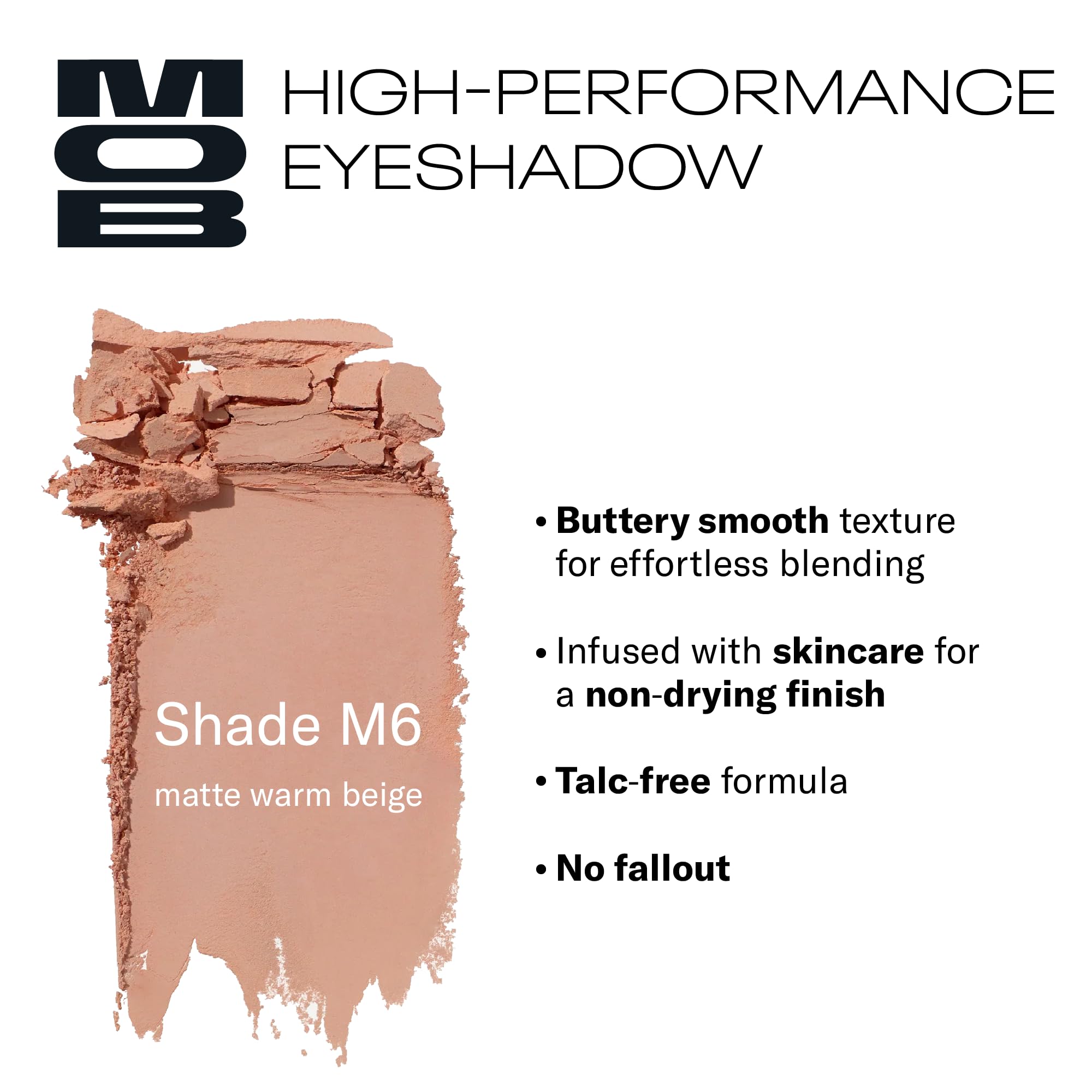 MOB Beauty Eyeshadow M6 Matte Warm Beige – Everyday Neutral, Cruelty-Free, Vegan