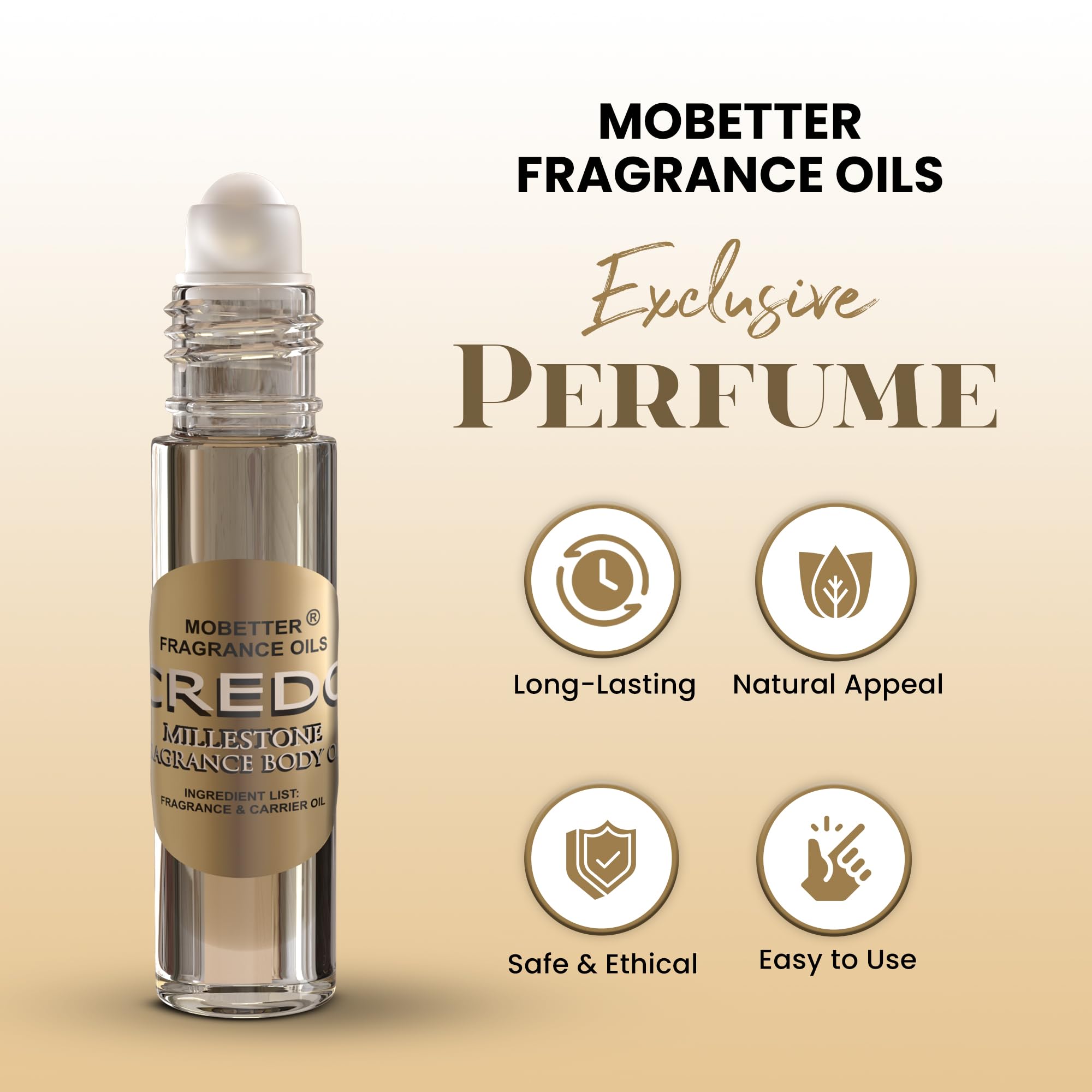 MOBETTER FRAGRANCE OILS Credo Millestone Unisex Body Oil – 1/3 oz Roll-On