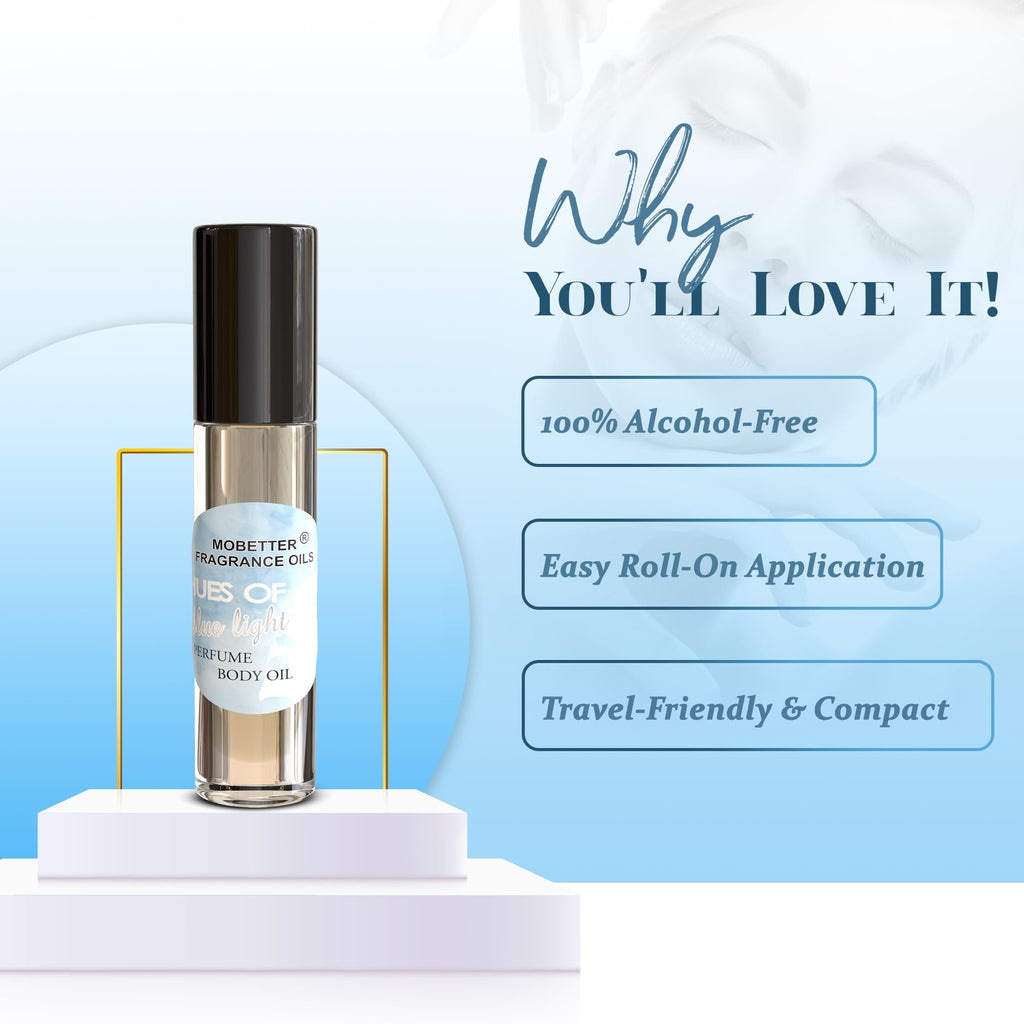 MOBETTER FRAGRANCE OILS – Hues Of Blue Light Body Oil for Women | Floral Fruity, Long-Lasting, Travel Size