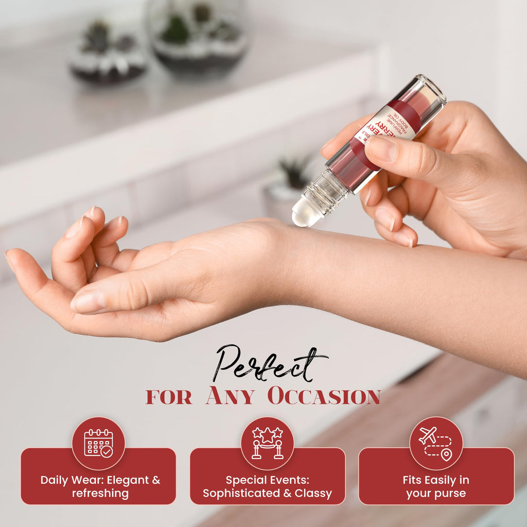 MOBETTER Very Very Cherry Unisex Body Oil Perfume – Long-Lasting, Alcohol-Free