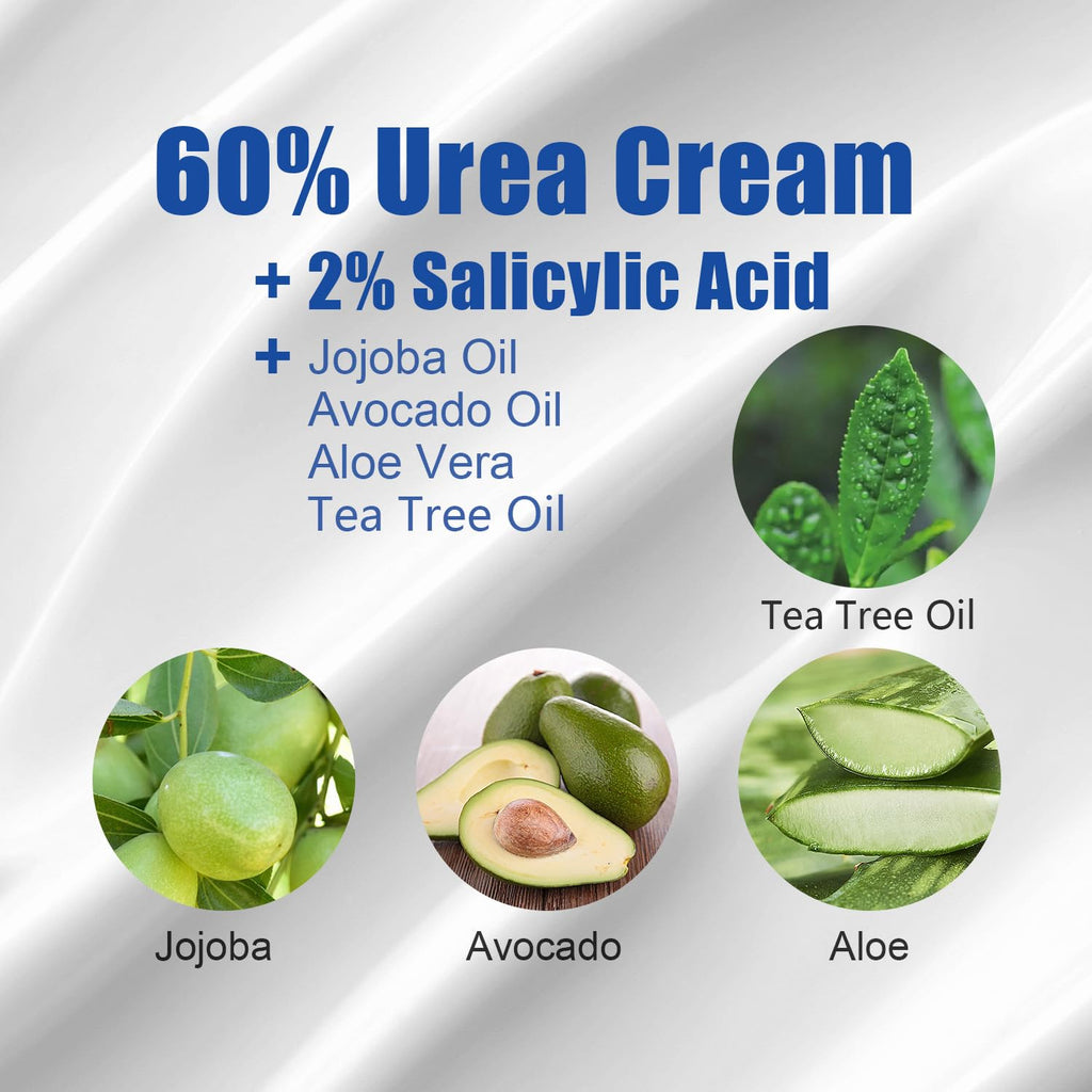 MOC LINK Urea Cream 60% + 2% Salicylic Acid for Feet – Deep Hydration & Softening (10.1 oz)