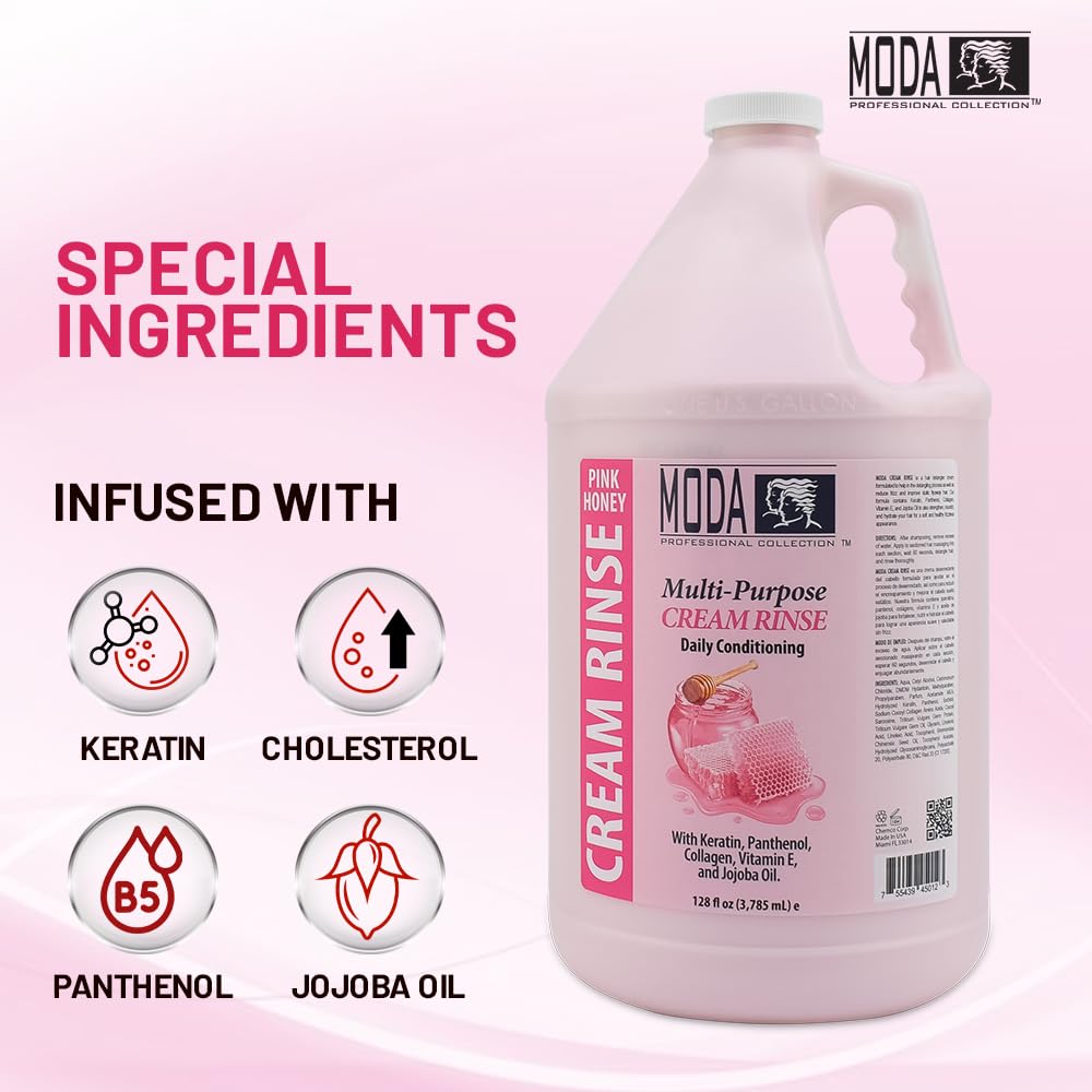 MODA Cream Rinse - Nourish, Detangle & Repair Hair with Keratin, Panthenol, Collagen & Vitamin E