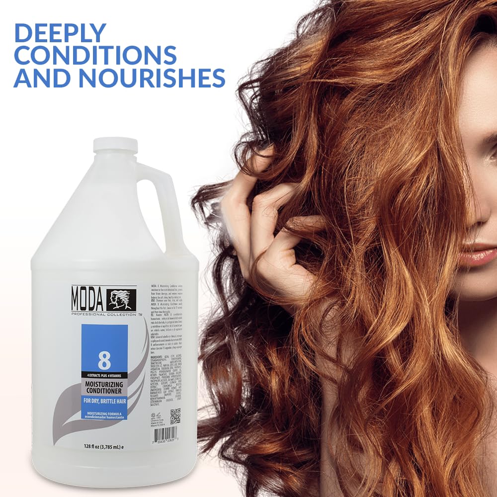 MODA Hair Conditioner with 4 Extracts + 4 Vitamins — Ultra Moisture for Dry Hair (128 oz)