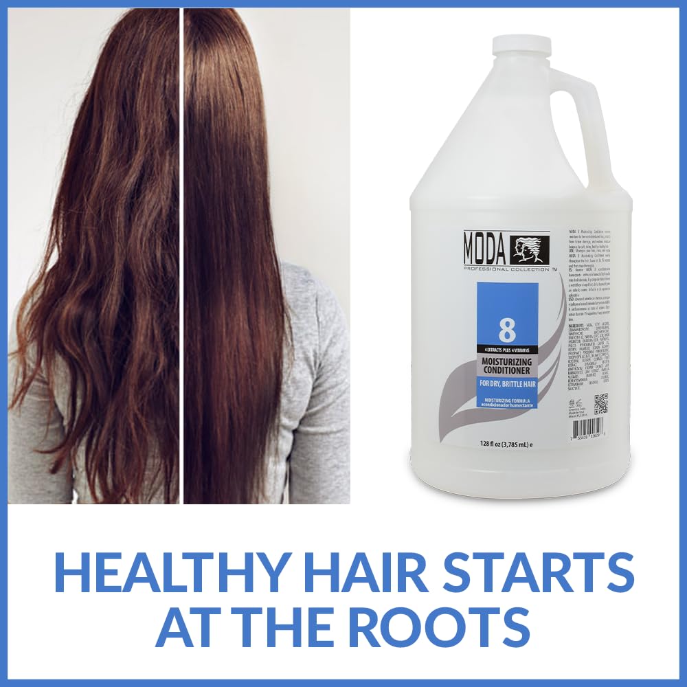 MODA Hair Conditioner with 4 Extracts + 4 Vitamins — Ultra Moisture for Dry Hair (128 oz)