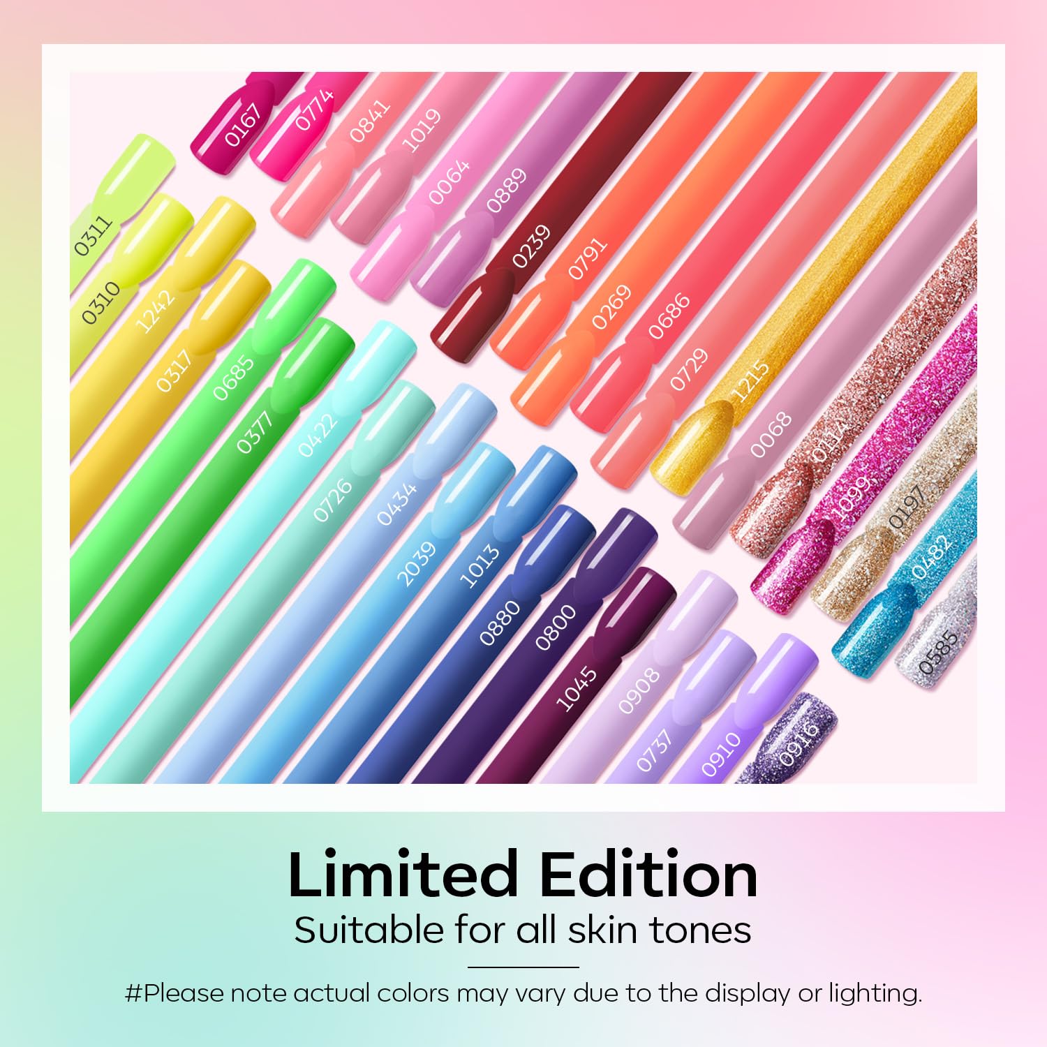 Modelones 40 Pcs Gel Nail Polish Set – 36 Neon Colors + 4 Coats (Base/Top), Soak-Off Gel Manicure