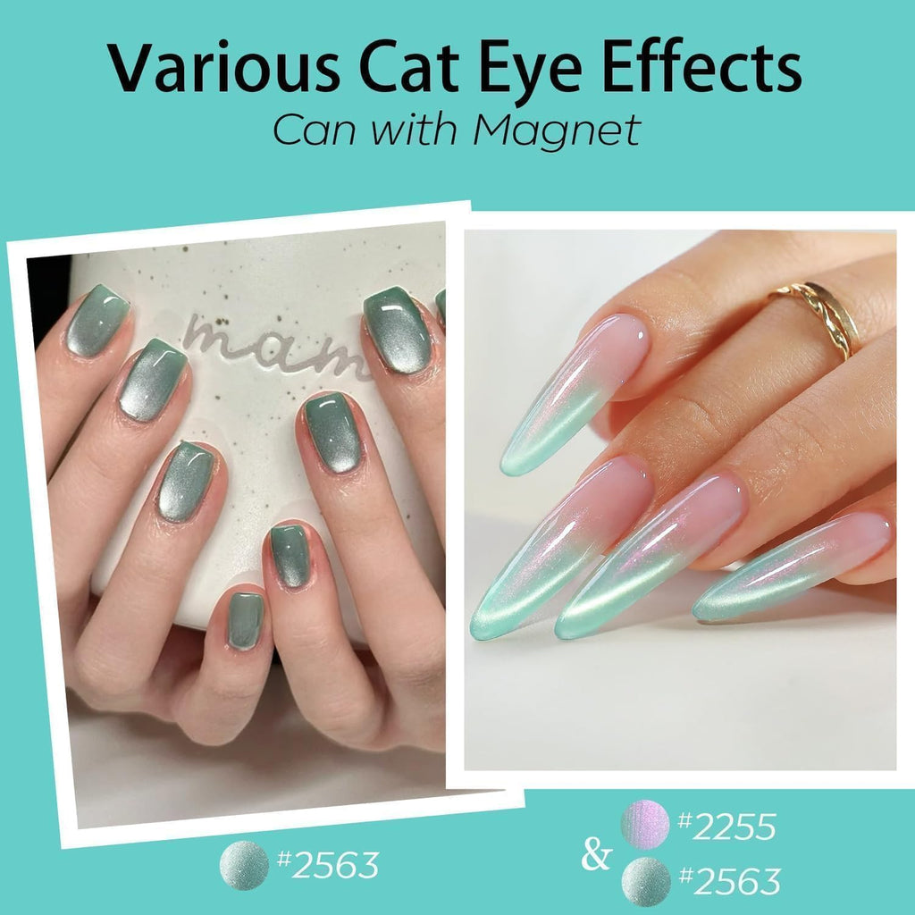 Modelones Gel Nail Polish Kit – 6 HEMA-Free Cat Eye Colors + Magnet