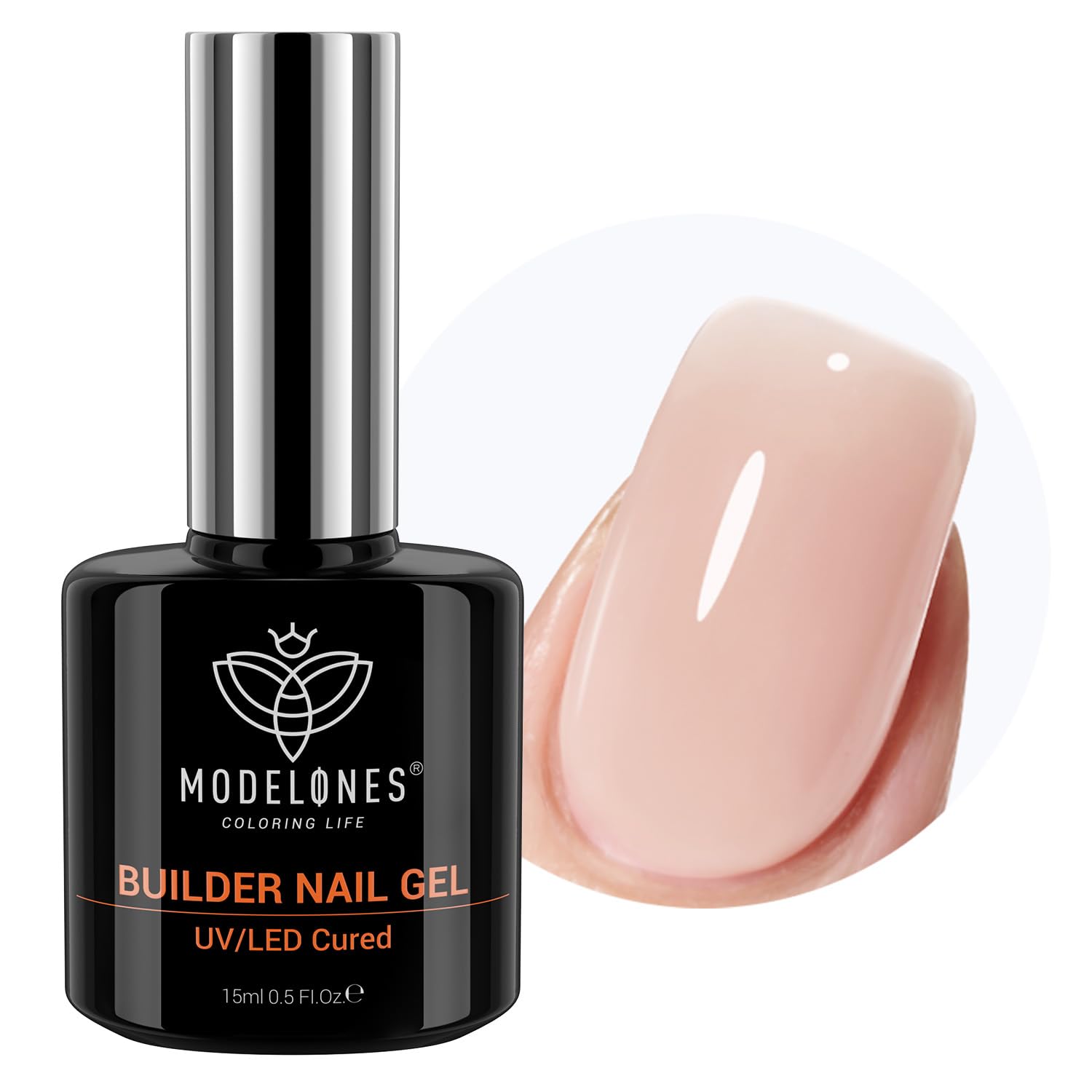 Modelones 8-in-One Builder Nail Gel – Neutral Nude for Thickening, Extension & Shine