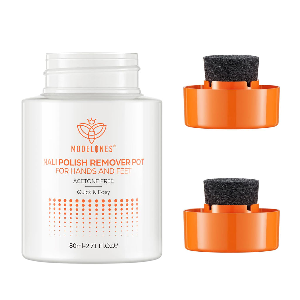 Modelones Acetone-Free Nail Polish Remover Pot with Jojoba Oil – Gentle & Non-Drying