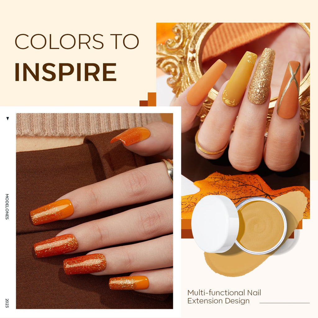 MODELONES 6 Colors Acrylic Powder – Fall Nail Art Kit for 2–3 Week Wear