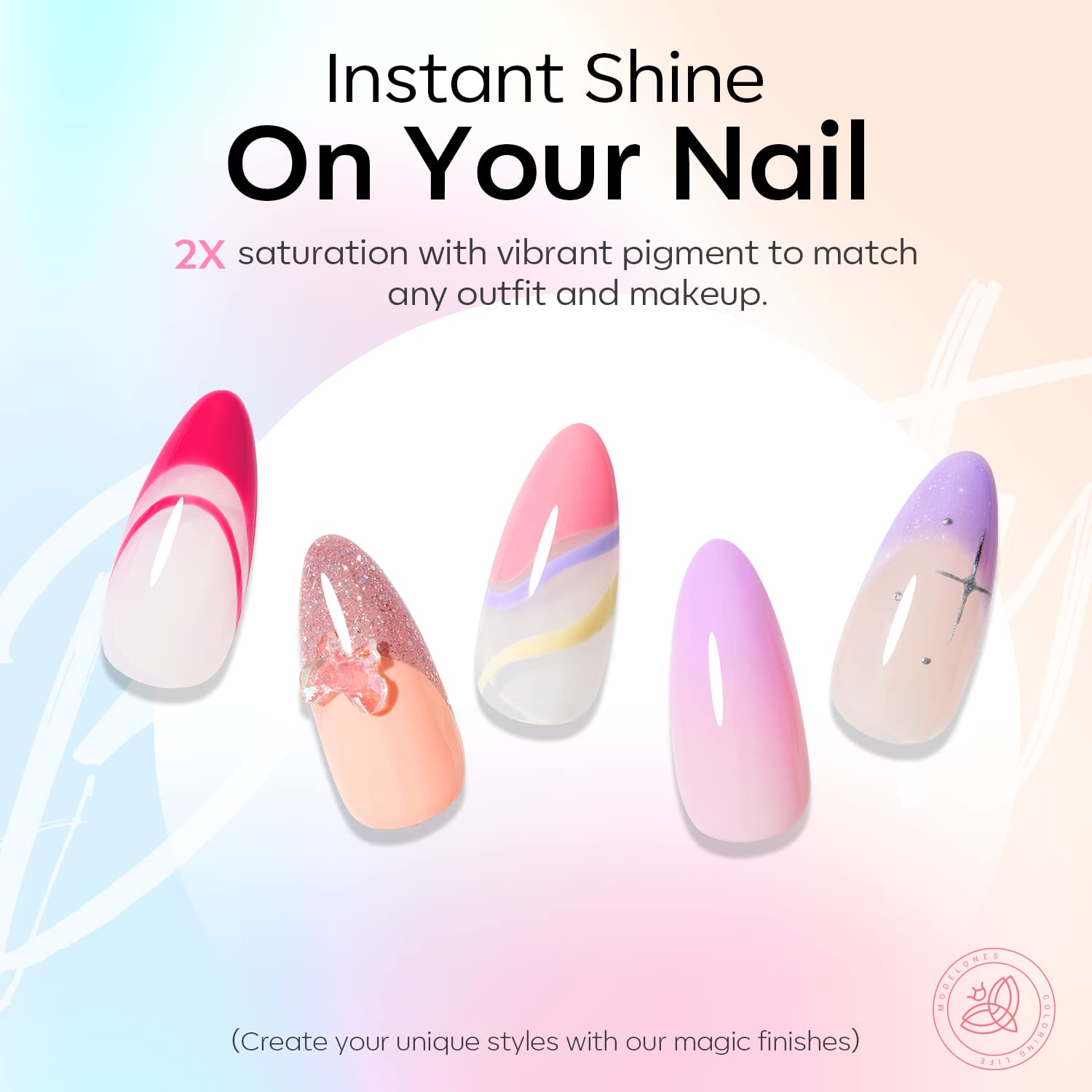 Modelones 24Pcs Neon Gel Nail Polish Set – 20 Colors Rainbow with Glitter, Glossy & Matte Top Coats + Base Coat, Soak-Off LED Kit for Home Salon