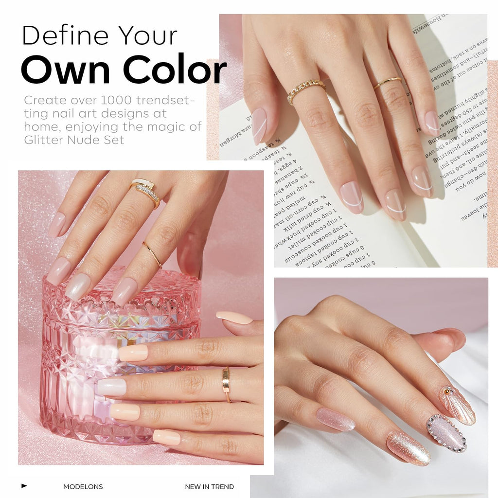 Modelones Gel Nail Polish Set — 6 Neutral Nude Colors | Soak-Off, Long-Lasting Shine