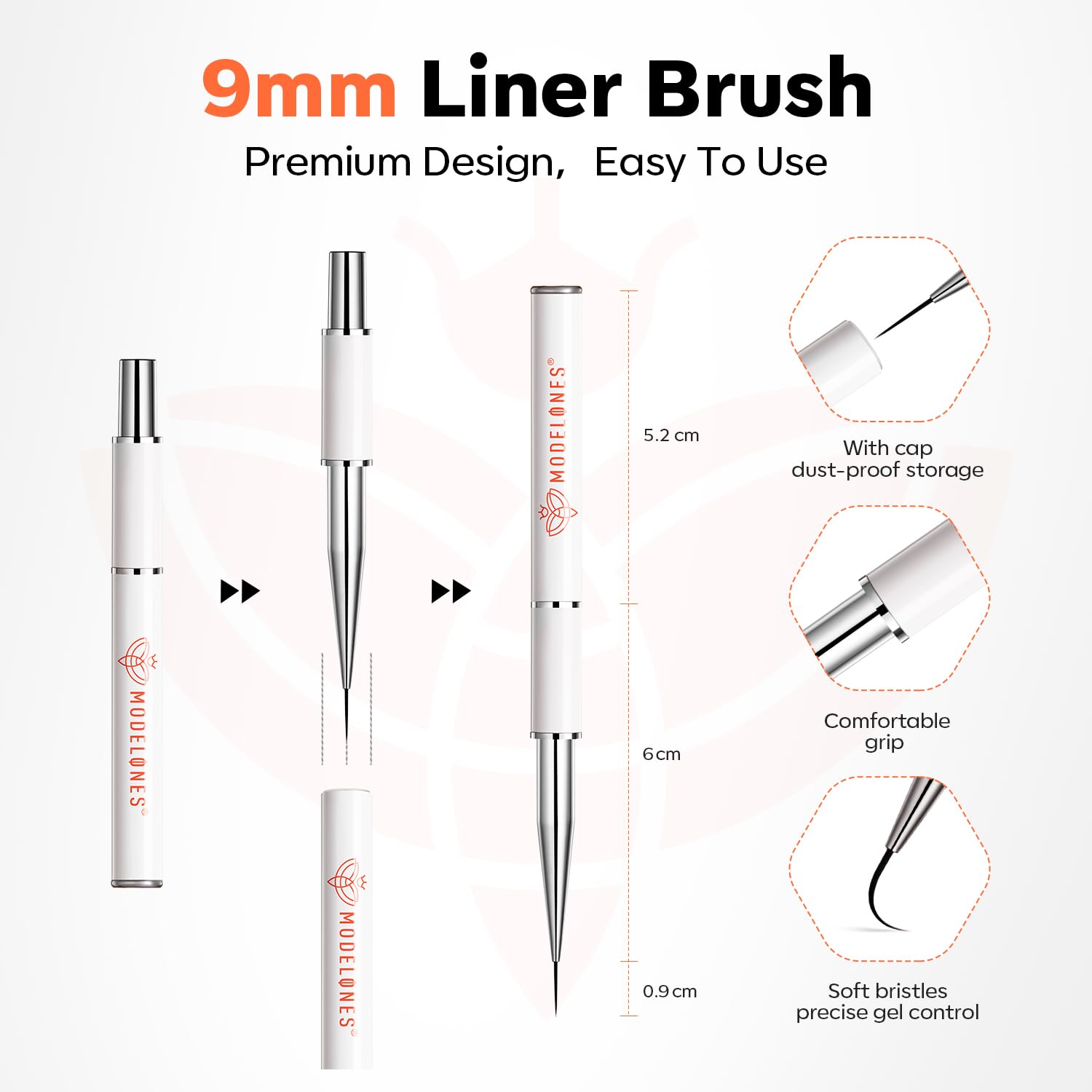 Modelones Builder Nail Gel 7-in-1 Clear Gel with 9mm Brush | 15ml, LED Curing
